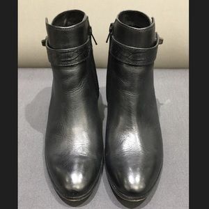 Coach black leather booties